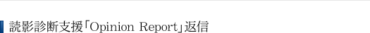 読影診断支援「Opinion Report」返信
